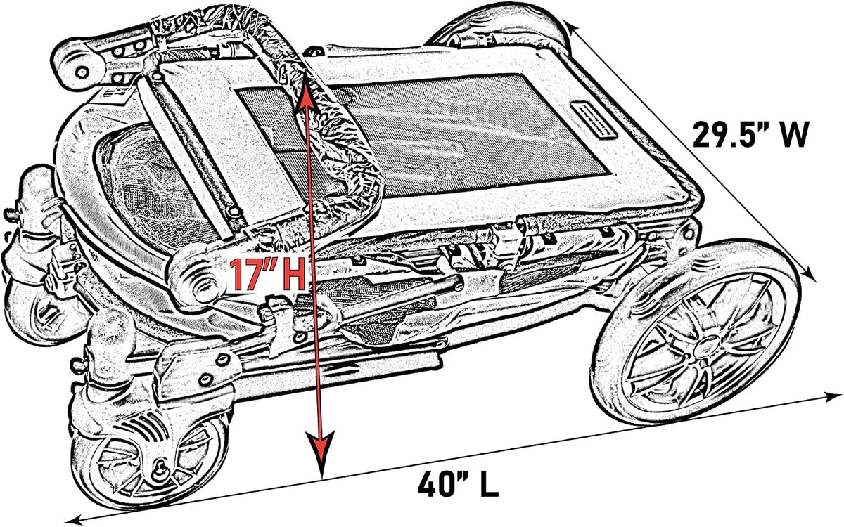 No-Zip Pet Stroller with Dual Entry, Push Button Zipperless Entry for Single or Multiple Dogs/Cats, Pet Can Easily Walk In/Out, No Need to Lift Pet, Gel-Filled Tires, 1 Model, NEW Fog