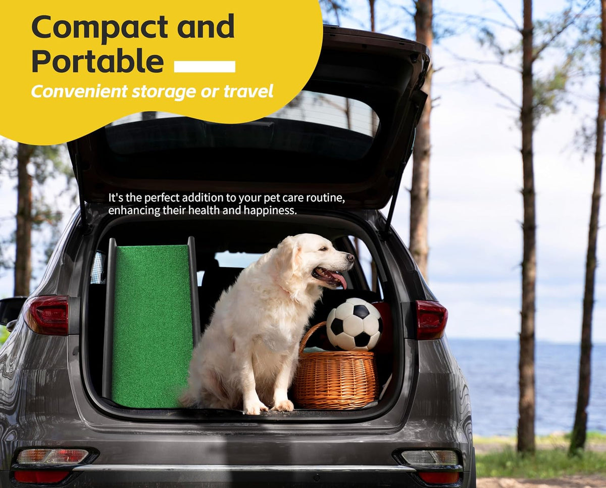 Foldable Dog Ramp for Cars Suvs Beds Non-Slip Grass - (50894)