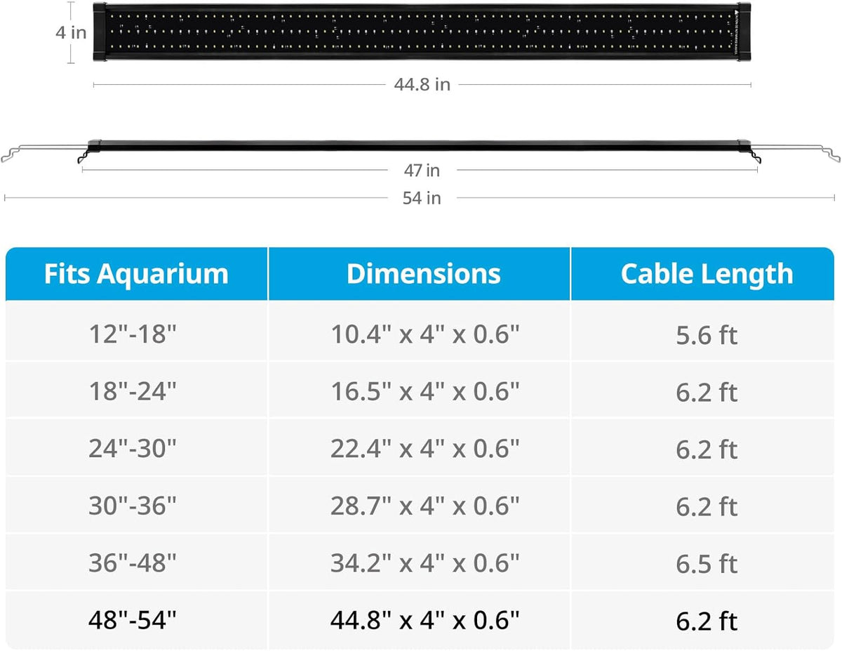 Classicled plus LED Aquarium Light, 32W, for 48 to 54 Inch Fish Tank
