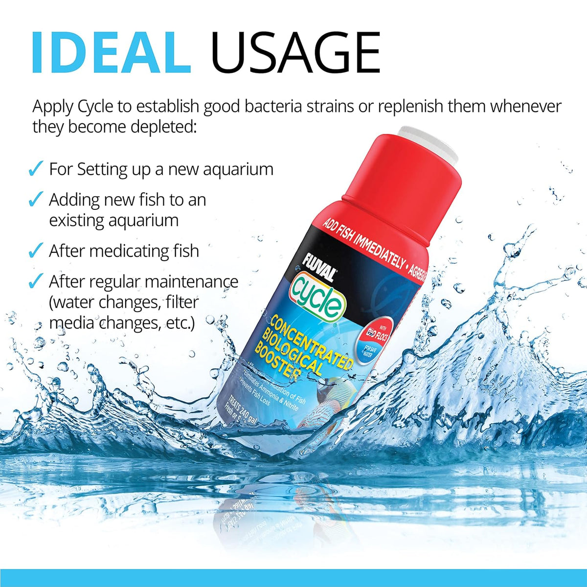 Fluval Cycle Biological Enhancer, Aquarium Water Treatment, 16.9 Oz., A8351