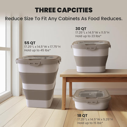 35-40Lbs Airtight Dog Food Storage Container,Collapsible Dog Food Container