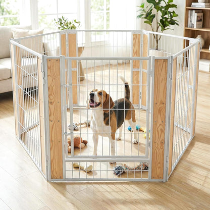 Furniture Style Dog Playpen 32" H, 6 Panels, White