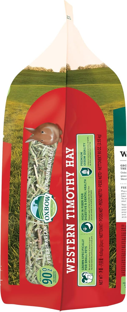 Western Timothy Hay, Rabbit & Guinea Pig Hay, High Fiber, USA, 90 Oz