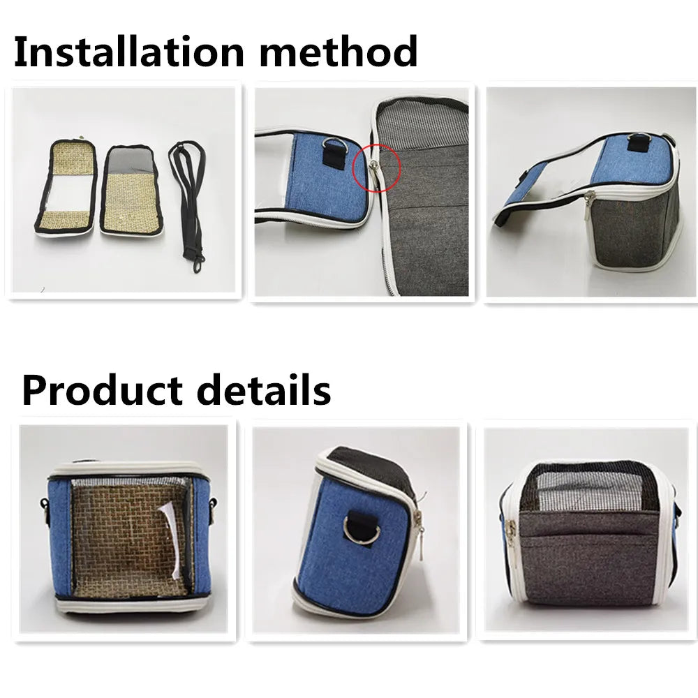 Super Portable Pet Bird Cage Parrot Carrier Travel Bag Breathable Lightweight Hamster Squirrel for Small Animals Pet Accessories