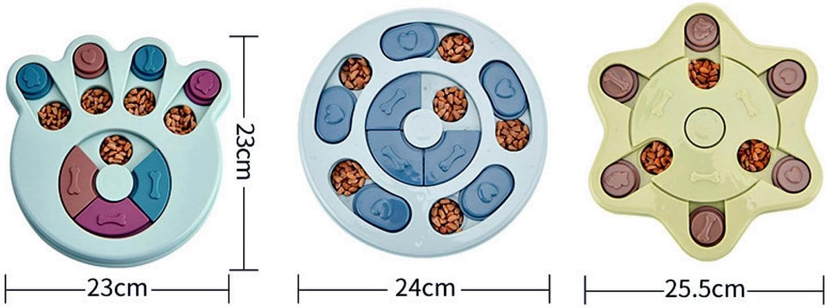 Anti-Choking Interactive Puzzle Toy for Slow Dispensing Feeding for Pets, 2023 New Dog Puzzle Toys, Dog/Cat Food Puzzle Feeder, Dog Stimulation Toys for Small and Medium-Sized Dogs (Blue, Pawprint)