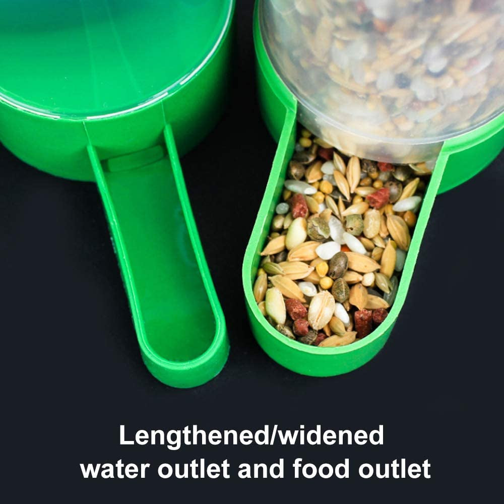 Bird Feeder, Bird Water Dispenser for Cage, 2PCS Automatic Bird Water Feeder with 1PCS Food Feeder for Cage Pet Parrot Budgie Lovebirds Cockatiel (2Pcs 90Ml + 1Pcs 150Ml)