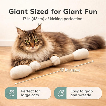 Giant Swab Cat Toy with Catnip 1 Pc (17 in / 42 Cm) | Extra Long Durable Chew Toy for Large Cats, Aggressive Chewers & Small Dogs | Interactive, Catnip Filled for Play & Anxiety Relief