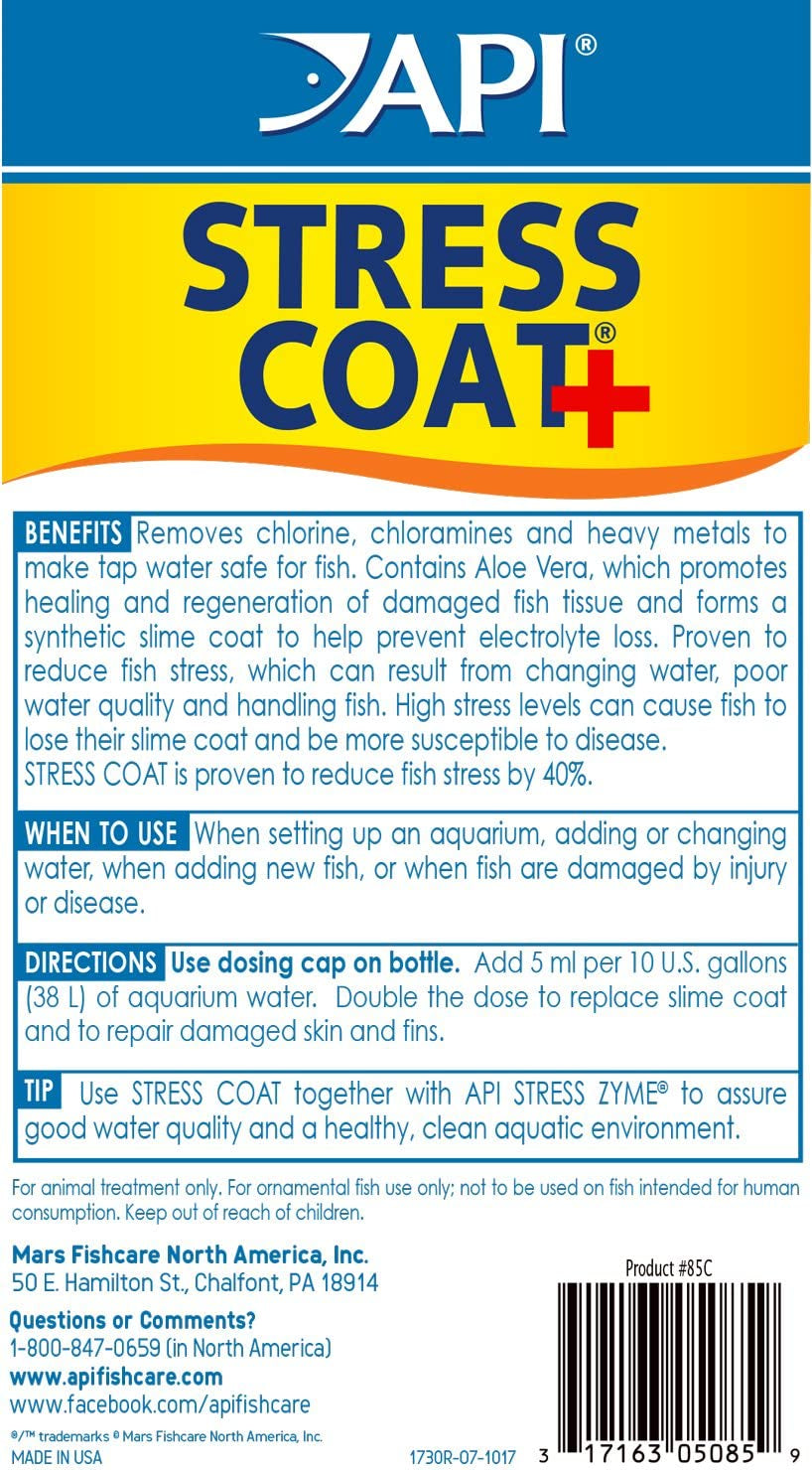 Aquarium Water Treatment & Trop. Fish Food: Stress Coat 16 Oz, Stress Zyme 16 Oz, Tropical Flakes 1.1 Oz