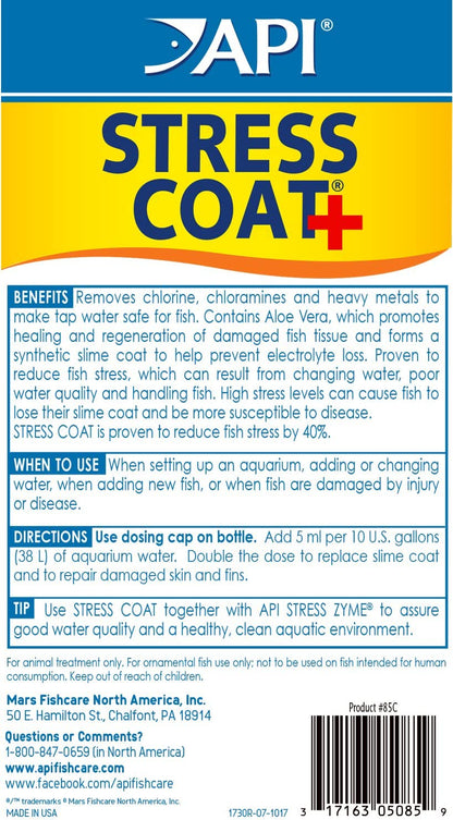 Aquarium Water Treatment & Trop. Fish Food: Stress Coat 16 Oz, Stress Zyme 16 Oz, Tropical Flakes 1.1 Oz