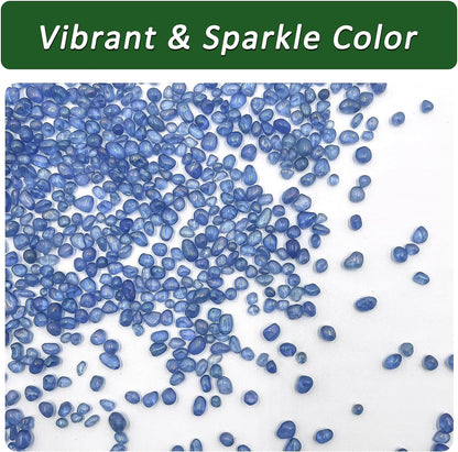 2.2 Lbs Small Aquarium Substrate Gravel Sand, Polished Smooth Fish Tank Gravel, Colorfast Uncoated Vibrant Blue Sea Glass, Decorative Stones for Vase Fillers, Fairy Garden, Potted Plants