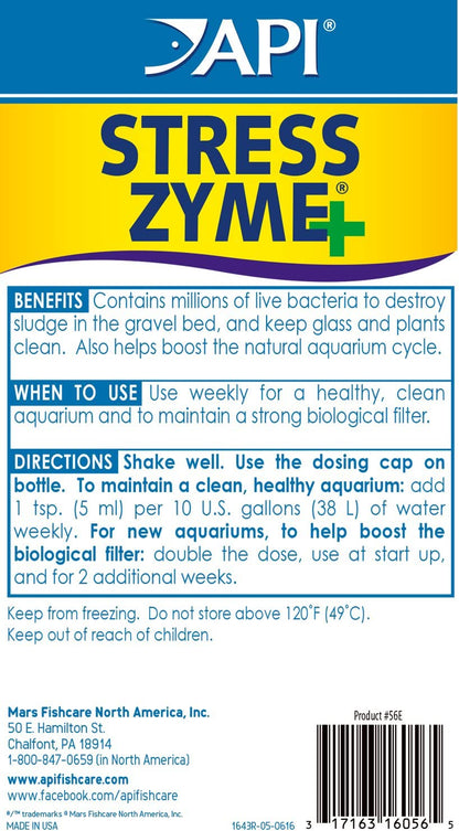 Aquarium Water Treatment & Trop. Fish Food: Stress Coat 16 Oz, Stress Zyme 16 Oz, Tropical Flakes 1.1 Oz