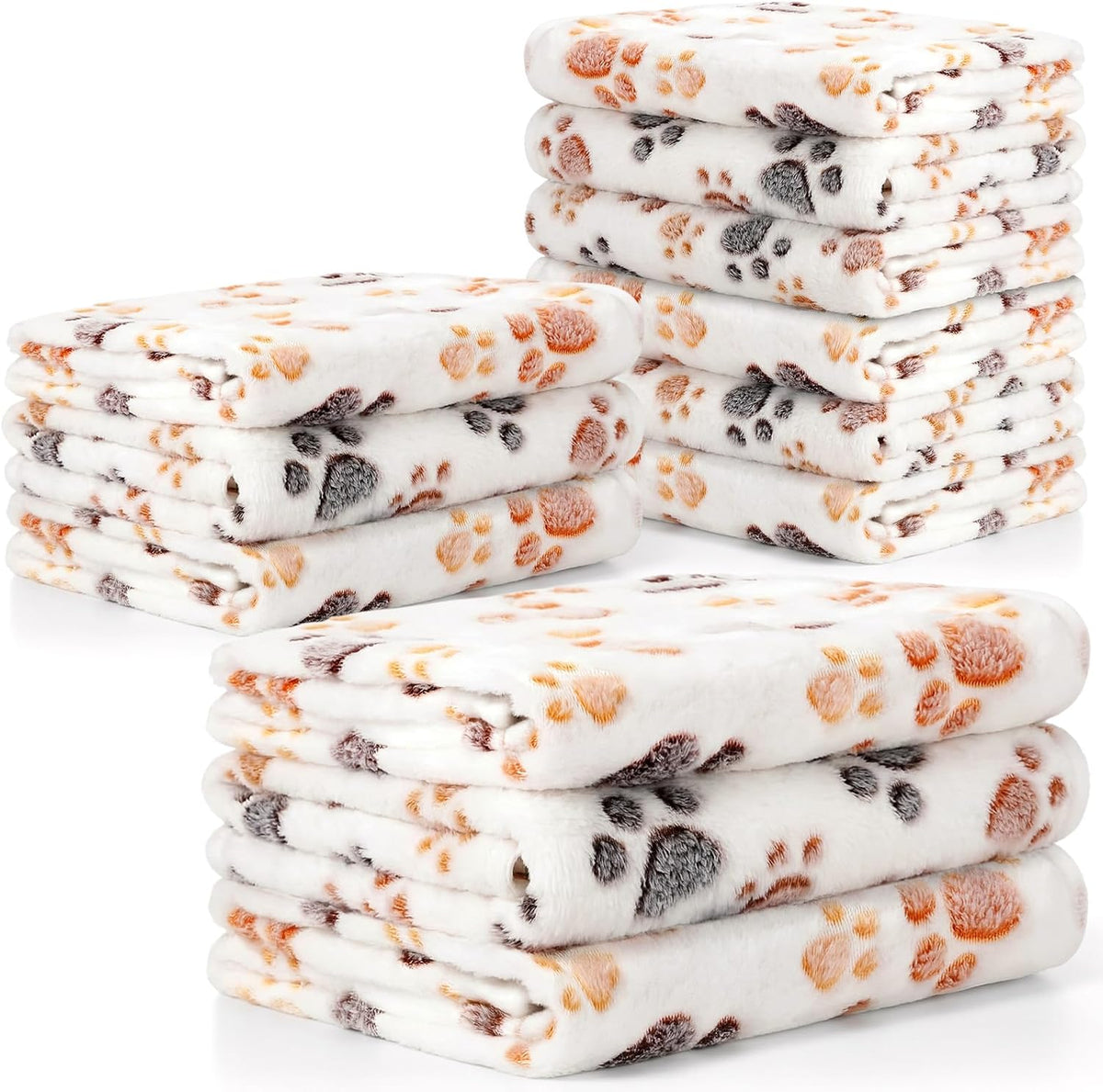 12 Pcs Puppy Blanket for Litter Dog Cat, 41 X 30 Inch White, Gray