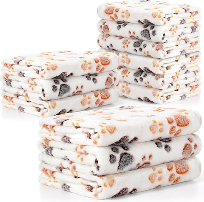 12 Pcs Puppy Blanket for Litter Dog Cat, 41 X 30 Inch White, Gray