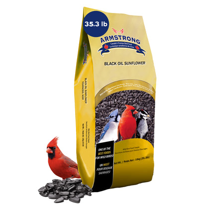 Armstrong Wild Bird Food Black Oil Sunflower Bird Seed, 35.3Lbs