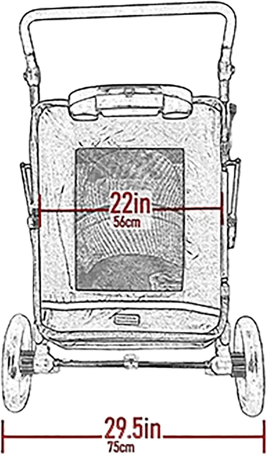 No-Zip Pet Stroller with Dual Entry, Push Button Zipperless Entry for Single or Multiple Dogs/Cats, Pet Can Easily Walk In/Out, No Need to Lift Pet, Gel-Filled Tires, 1 Model, NEW Fog