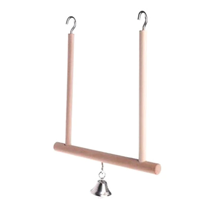 1PC Wooden Birds Cage Perch Cage Hanging Wood Birds Perch Parrot Toys Stand Holder Natural Wood Swing Pet Supplies