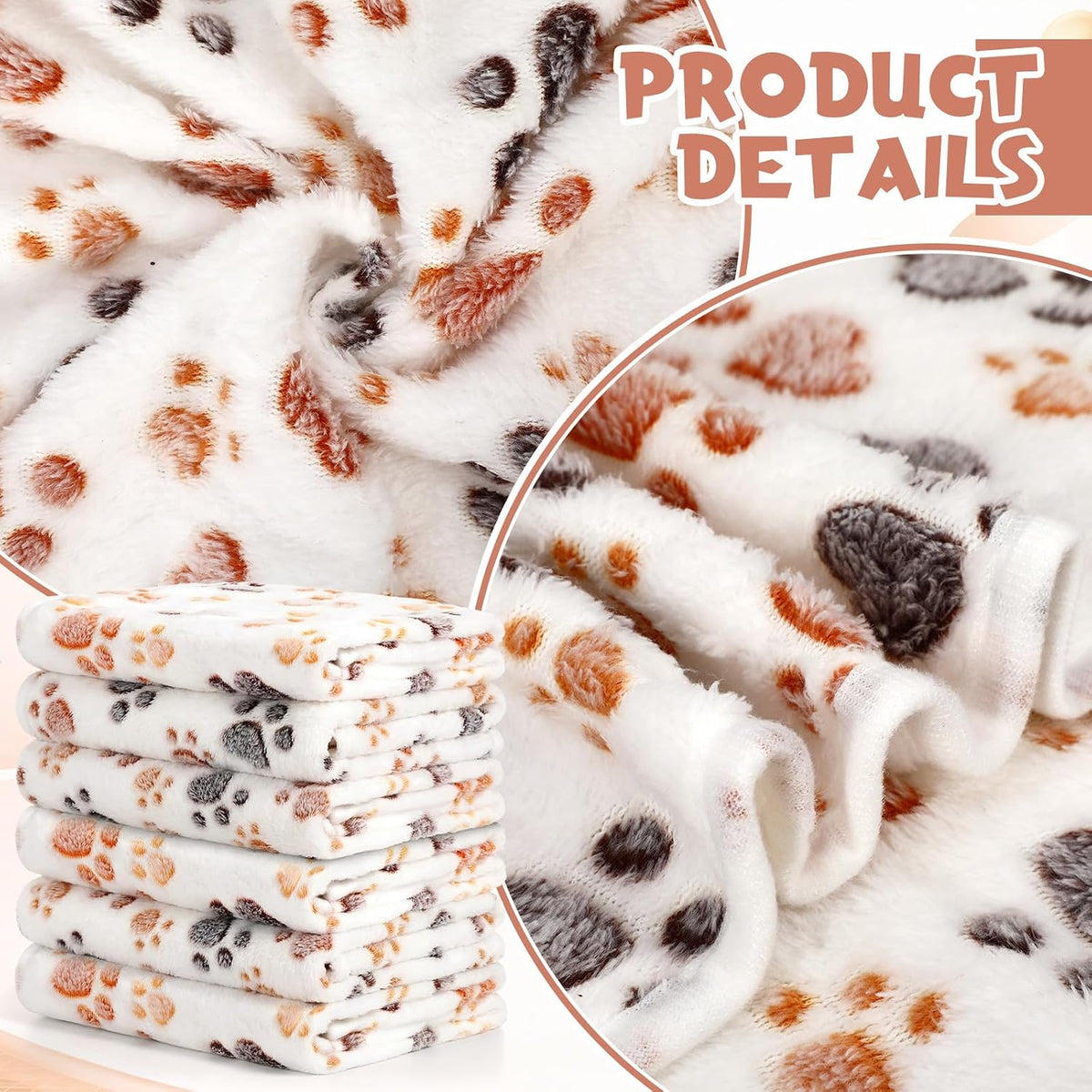 12 Pcs Puppy Blanket for Litter Dog Cat, 41 X 30 Inch White, Gray