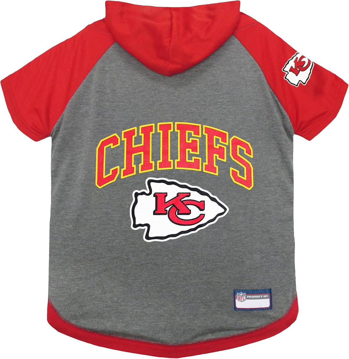 NFL Kansas City Chiefs Hoodie for Dogs & Cats. | NFL Football Licensed Dog Hoody Tee Shirt, Medium| Sports Hoody T-Shirt for Pets | Licensed Sporty Dog Shirt