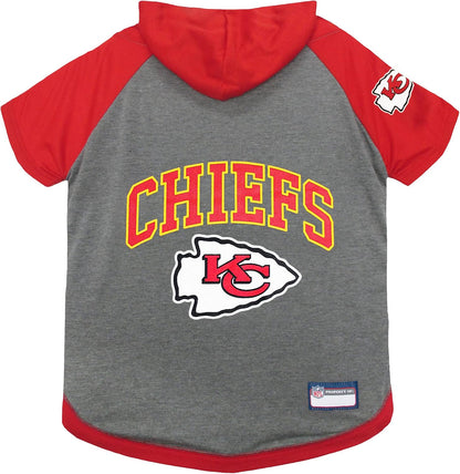 NFL Kansas City Chiefs Hoodie for Dogs & Cats. | NFL Football Licensed Dog Hoody Tee Shirt, Medium| Sports Hoody T-Shirt for Pets | Licensed Sporty Dog Shirt