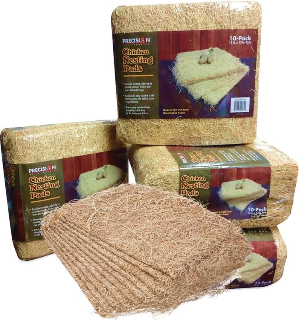 Chicken Nesting Pads by Petmate, 13"X13", 10-Pack, Beige