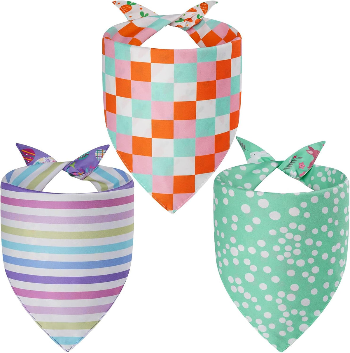 Easter Dog Bandanas Large 3PCS, 6 Pattern Scarf for Boy and Girl