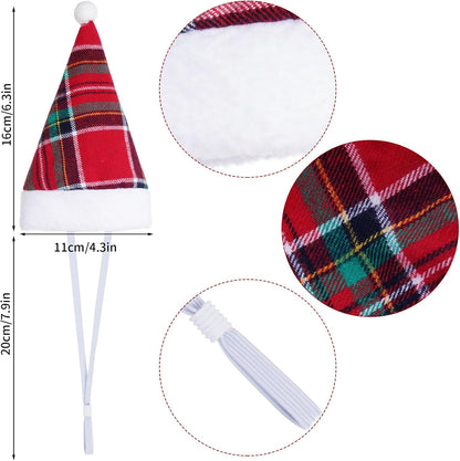 6 Pieces Pet Cat Dog Christmas Santa Hat Holiday Party Cute Costumes for Puppy Kitten Christmas Cosplay Dress up Supplies (Mixed Pattern)