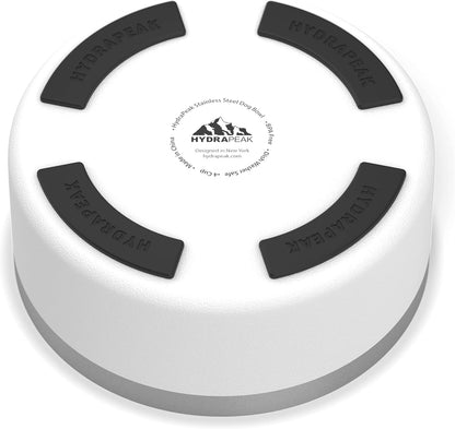 Dog Bowl, Non-Slip Stainless Steel Water and Food Dish, 4 Cup (White)