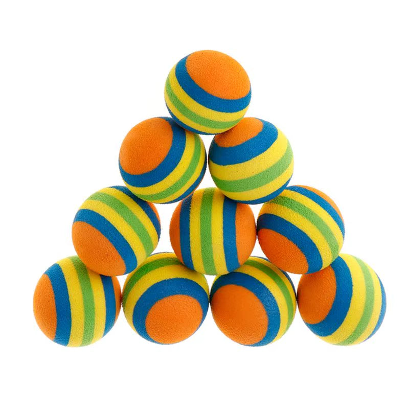 10Pcs Colorful Pet Ball Interactive Fetching Catching Ball Colorful EVA Catching Balls for Medium Dog Puppy Home