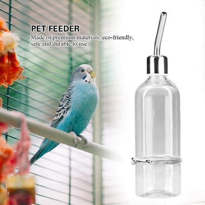 Parrot Water Feeder Automatic Pet Rabbit Feeder Parrot Bird Water Feeding Bottle Hamster Water Bottle Feeder with Stainless Steel Ball Nipple(S)