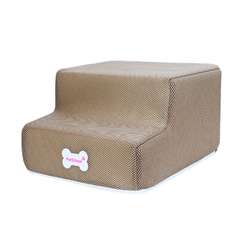 New Breathable Mesh Foldable Pet Stairs Detachable Pet Bed Cat Dog Ramp 2 Steps One Size Utility