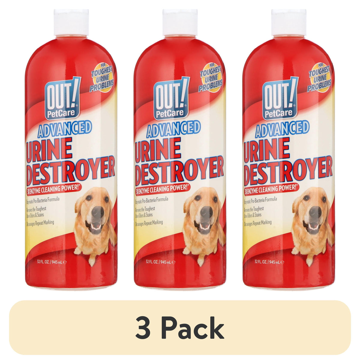 (3 Pack)  Multi-Surface Pet Urine Carpet Stain & Odor Remover - 32Oz.