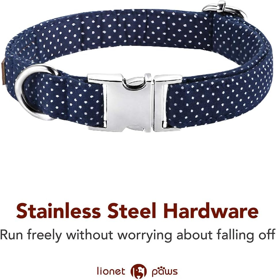 Boy Dog Collar with Bowtie, Comfortable Adjustable Cute Navy Blue Bow Tie Collar for Male Dogs Gift, Xlarge, Neck 16-26 Inches