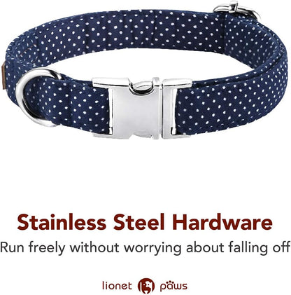 Boy Dog Collar with Bowtie, Comfortable Adjustable Cute Navy Blue Bow Tie Collar for Male Dogs Gift, Xlarge, Neck 16-26 Inches