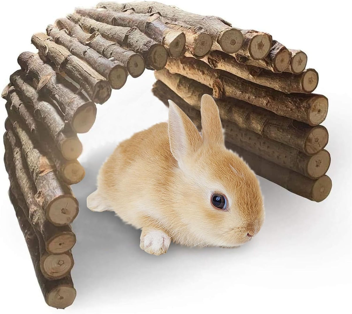 Extra Large Wooden Bunny Ladder Bridge (25 X 15 Inches), Rabbits Hideout, House, Tunnel, Rodents Chew Toys for Guinea Pig, Chinchillas, Hedgehogs, Ferrets, Rat