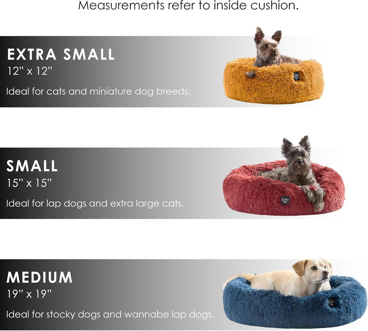 PET Ellie Fuzzy Solid Donut Pet Bed, Plush, Cozy & Calming, Non-Slip Bottom, 100% Machine Washable, Burgundy Rose, X-Small 19"X19"X7" Round
