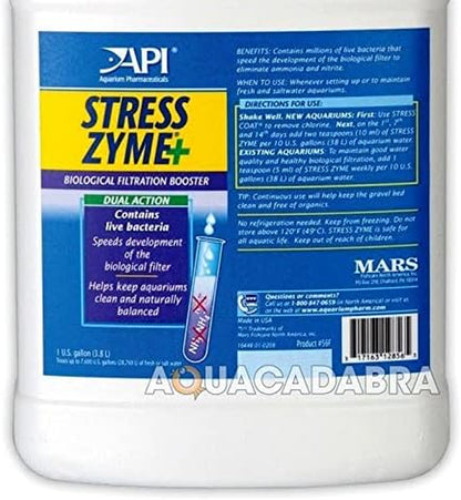 Stress Zyme Freshwater and Saltwater Aquarium Cleaning Solution 1-Gallon Bottle