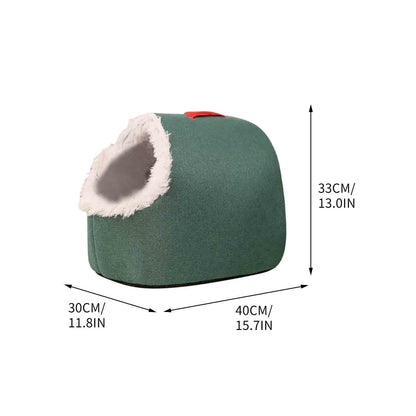 Winter Warm Pet Cave Bed,New Soft Plush Cozy Indoor Nest for Cats and Small Dogs, Removable Cushion Warming Pets Cozy Enclosed Cat House