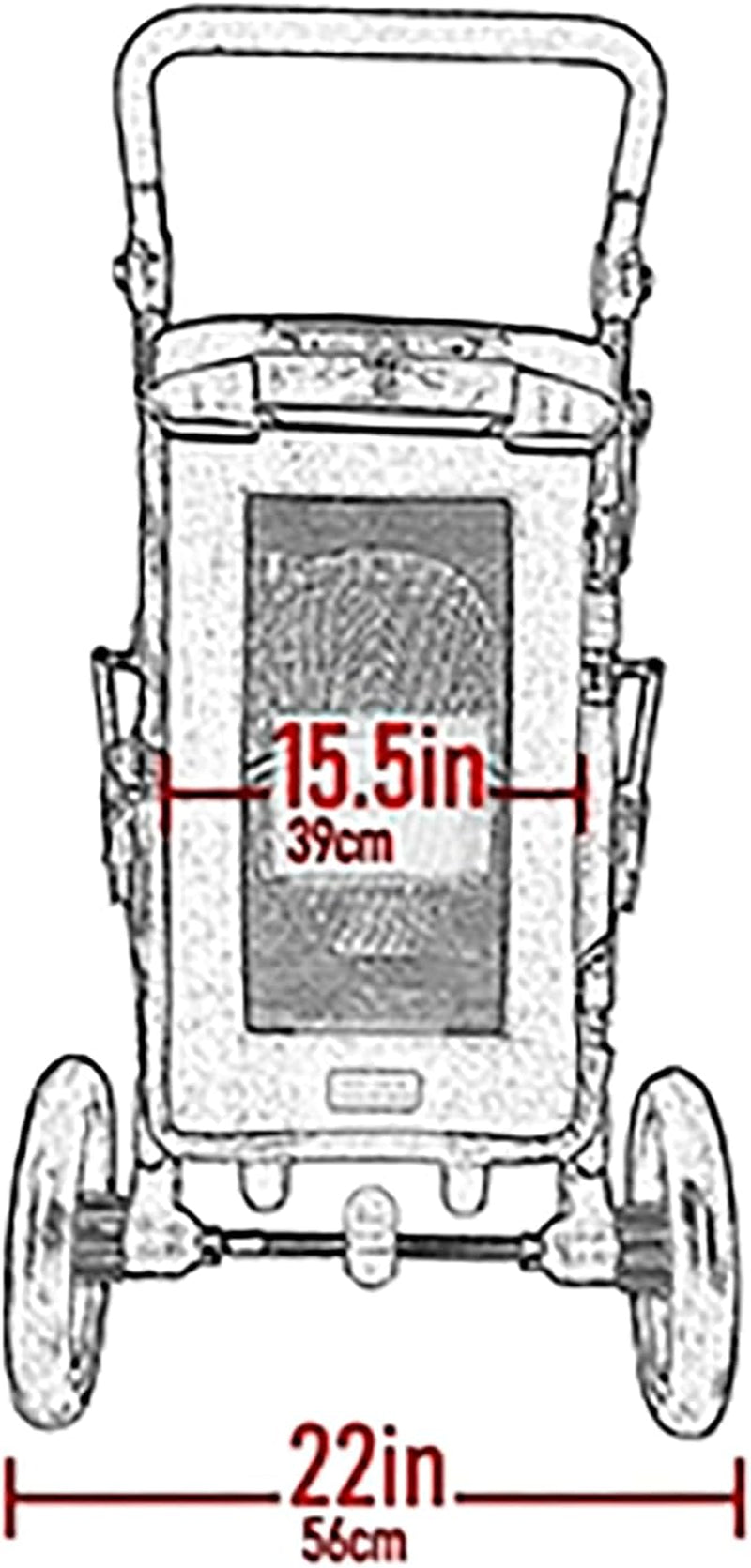 No-Zip Pet Stroller with Dual Entry, Push Button Zipperless Entry for Single or Multiple Dogs/Cats, Pet Can Easily Walk In/Out, No Need to Lift Pet, Gel-Filled Tires