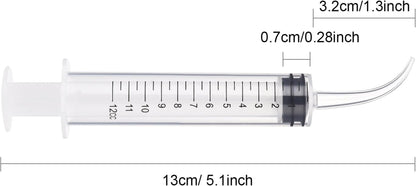 8 Pcs Syringe Dental Irrigation Syringe with Curved Tip
