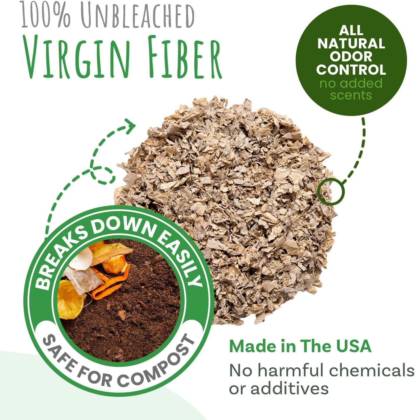 Paper Bedding, Brown, Odor Control, 178 L, 2-Pack