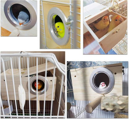Parakeet Nesting Box, Bird Nest Box with Perch for Parrot
