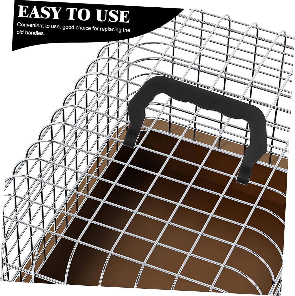 10Pcs Plastic Cage Handle Replacement Handle for Pet Carrier for Outdoor Travel Pet Cage Carrier (Black)