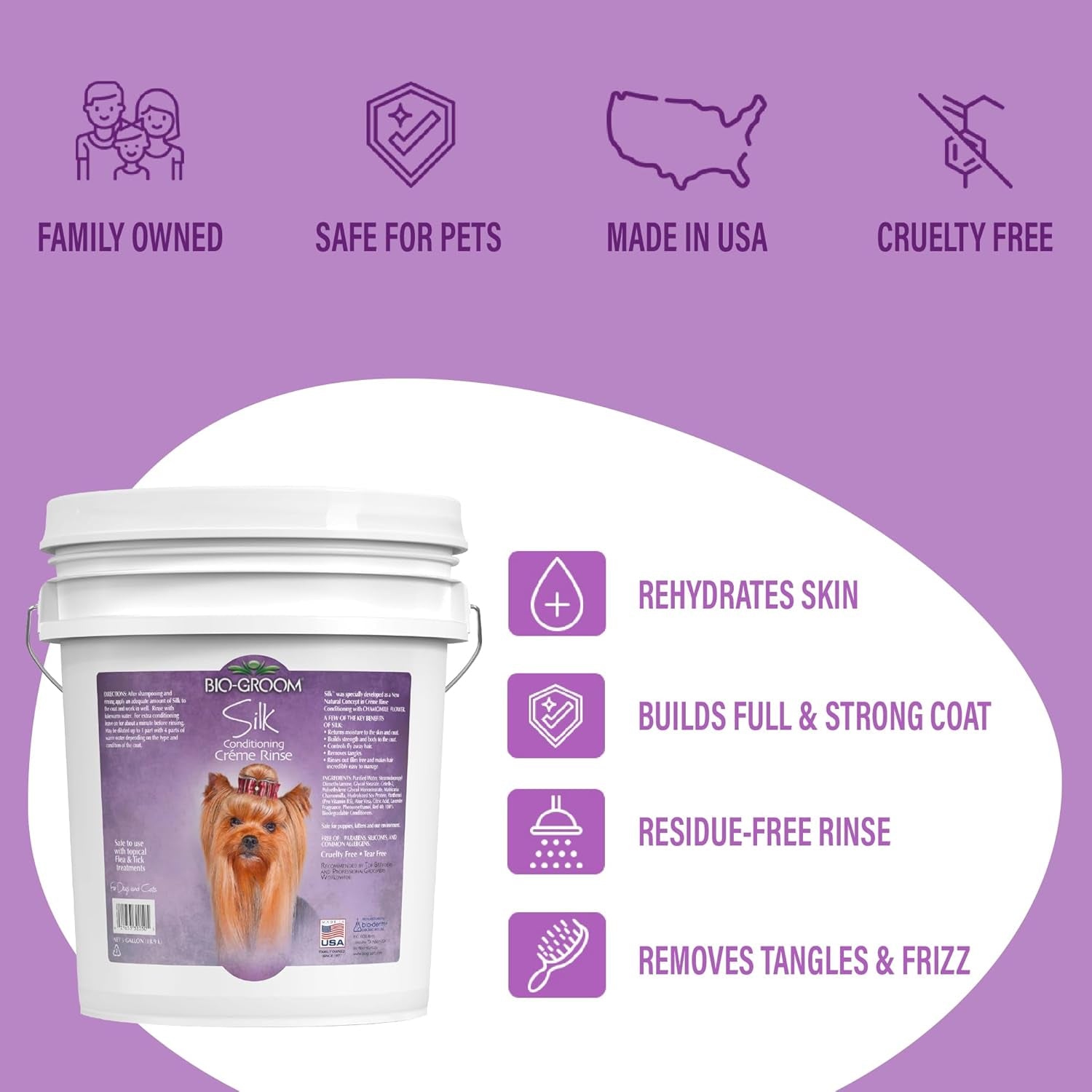 Silk Creme Rinse Dog Hair Conditioner, 5 Gallons