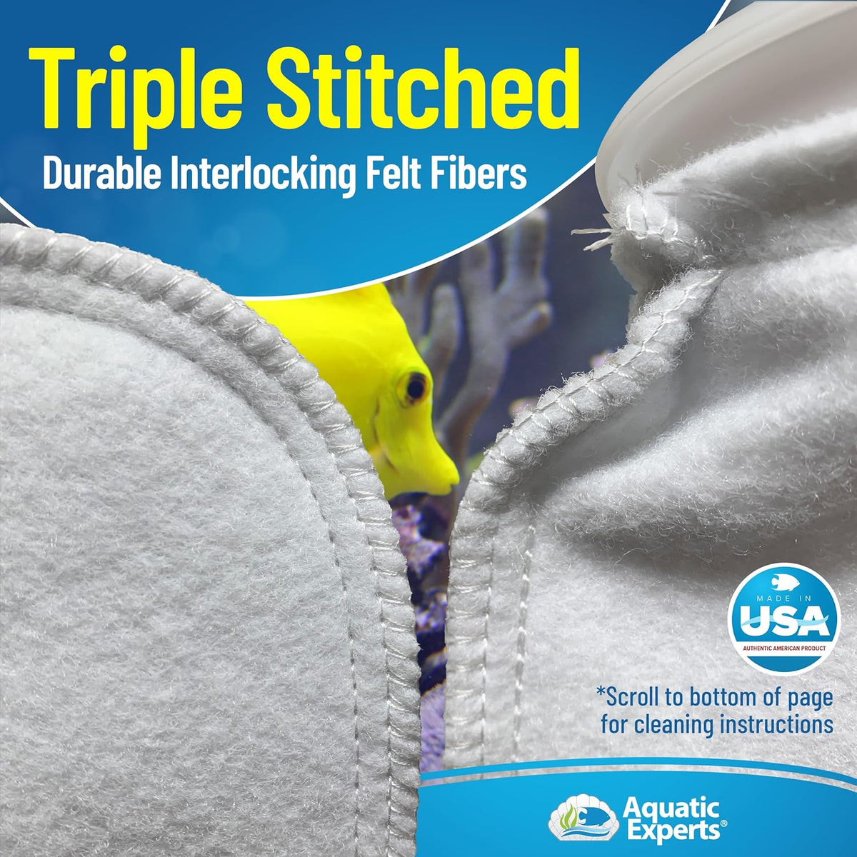 Felt Filter Socks – 4 Inch Ring Style, 200 Micron Aquarium Filter Sock for Sumps & Aquariums (4" X 14", 2 Pack)