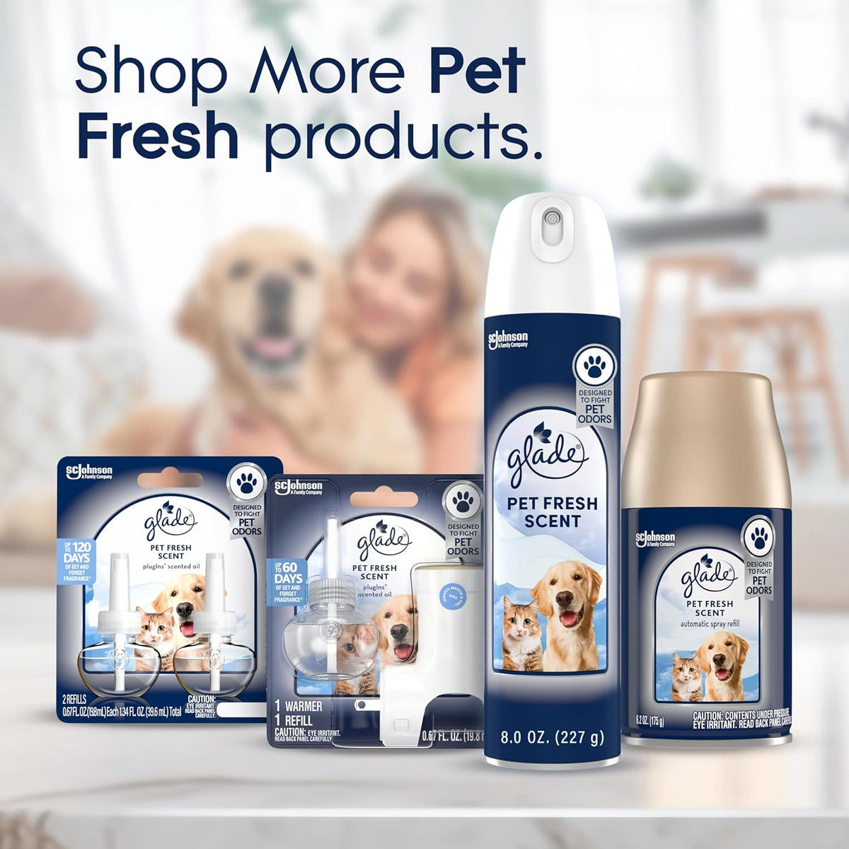 Automatic Spray Refill, Pet Fresh Scent, Scented Air Freshener for Home and Bathroom, 6.2 Oz
