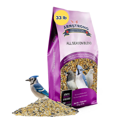 Armstrong Wild Bird Food High Energy Diet All Season Bird Seed Blend, 33Lb