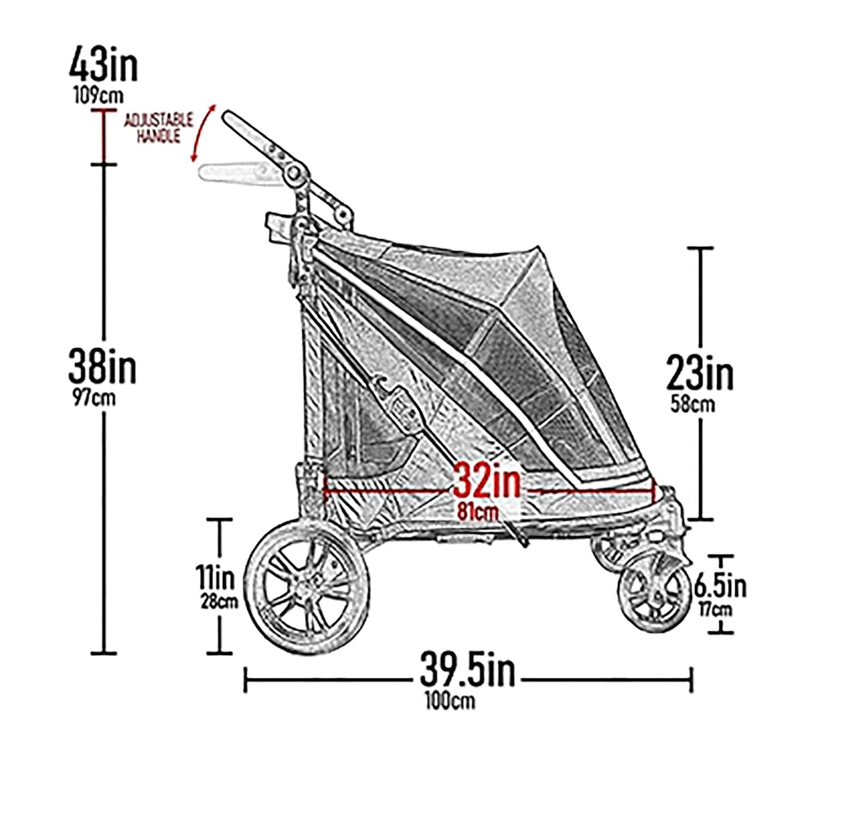 No-Zip Excursion Pet Stroller, Dark Raspberry