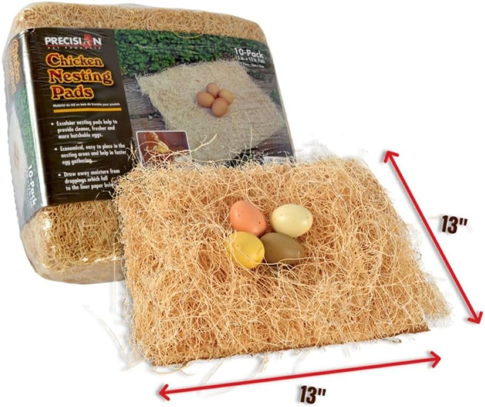 Chicken Nesting Pads by Petmate, 13"X13", 10-Pack, Beige
