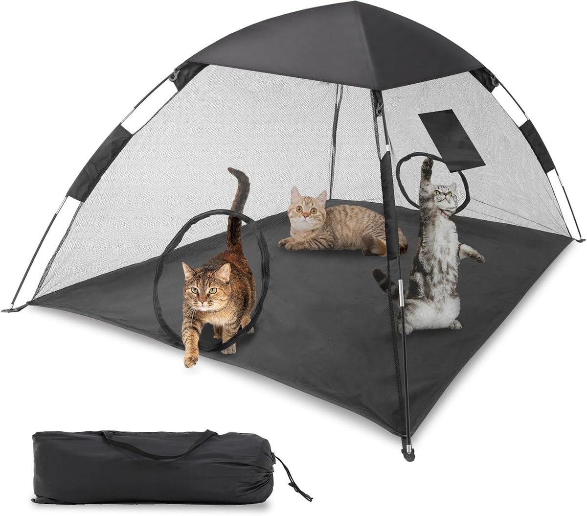 Portable Pet Tent for Cats Outdoor Camping Playpen Sunshade Cat Enclosures for Indoor Kittens Rabbits Guinea Pigs Small Animals Mesh House