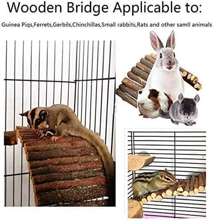 Extra Large Wooden Bunny Ladder Bridge (25 X 15 Inches), Rabbits Hideout, House, Tunnel, Rodents Chew Toys for Guinea Pig, Chinchillas, Hedgehogs, Ferrets, Rat